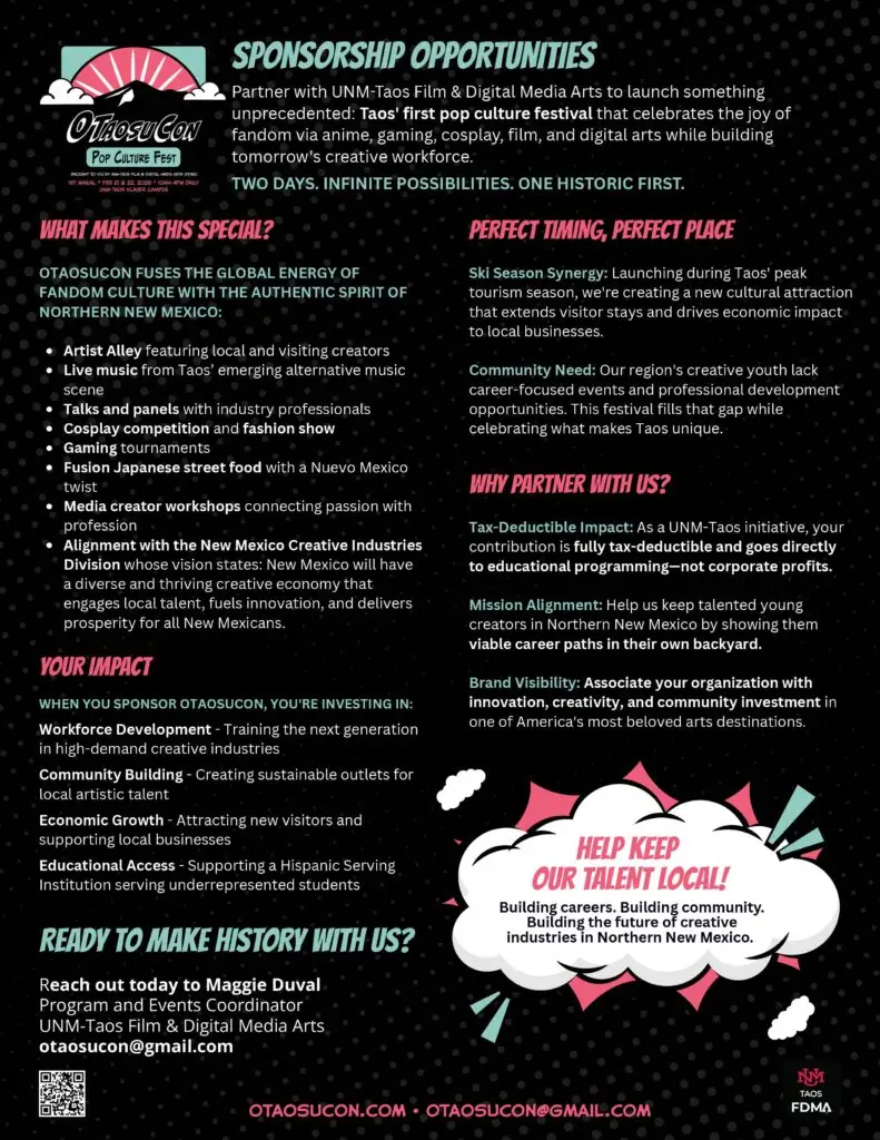 OTaosuCon Sponsor One Sheet Page 1