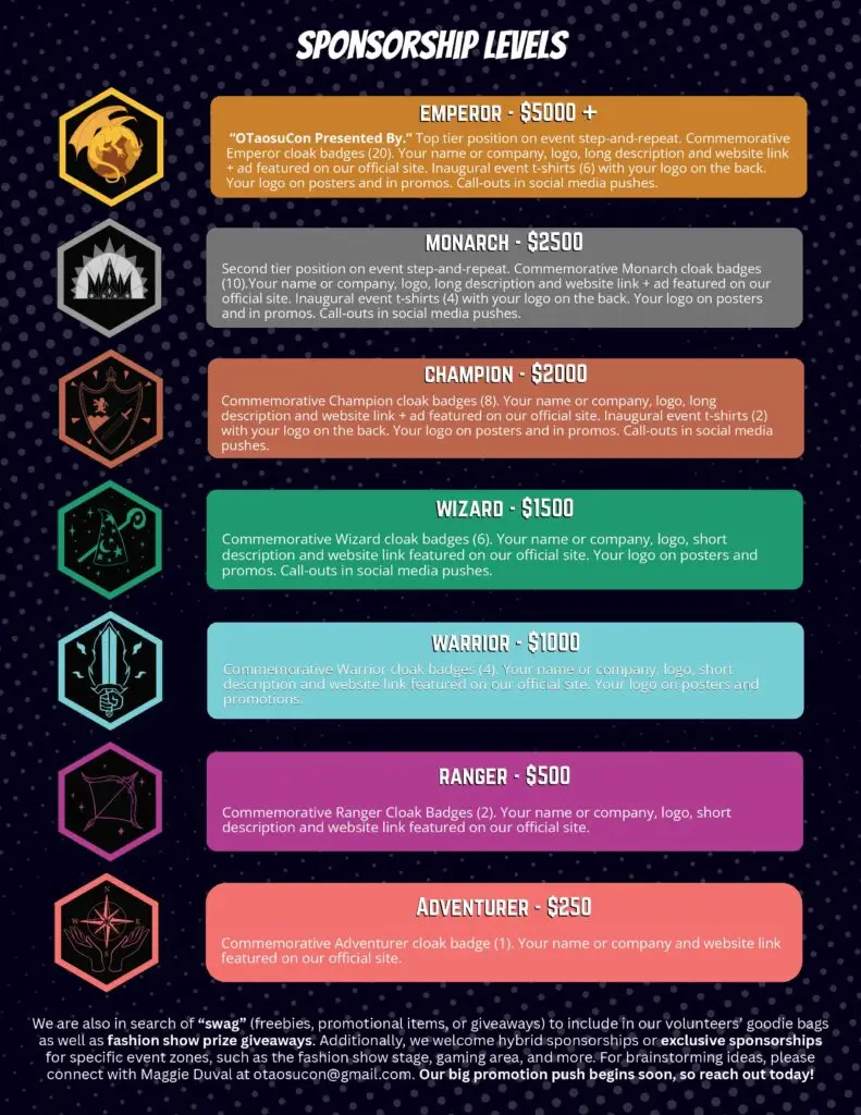 OTaosuCon Sponsor One Sheet Page 2